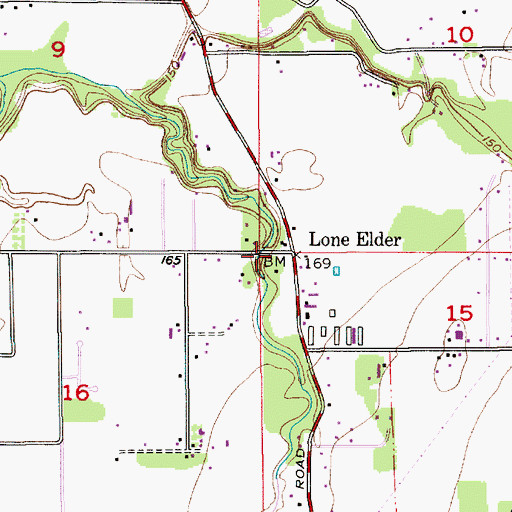 Topographic Map of Lone Elder, OR