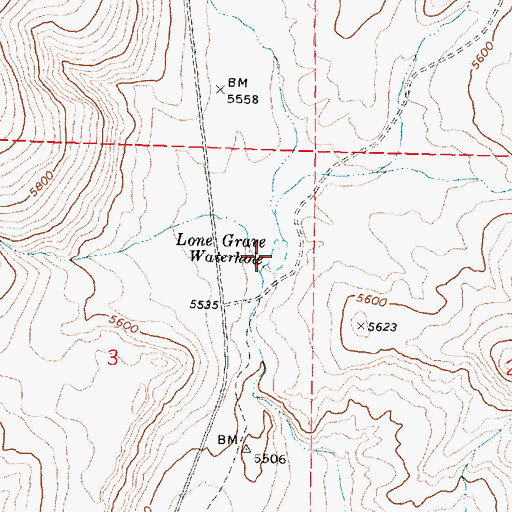 Topographic Map of Lone Grave Waterhole, OR