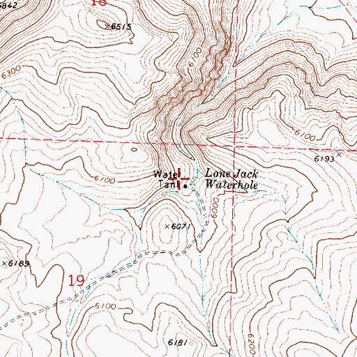 Topographic Map of Lone Jack Waterhole, OR