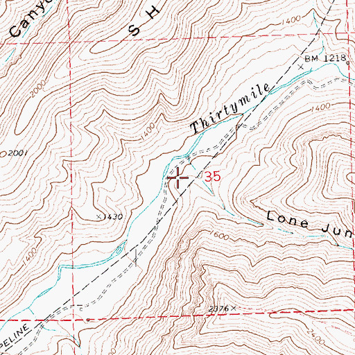 Topographic Map of Lone Juniper Canyon, OR