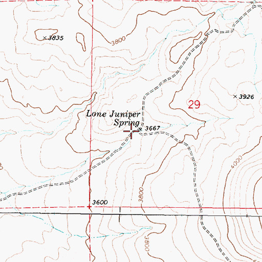 Topographic Map of Lone Juniper Spring, OR