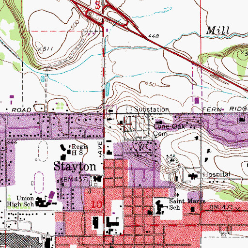 Topographic Map of Lone Oak Cemetery, OR