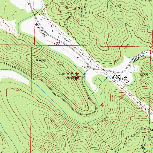 Topographic Map of Lone Pine Bridge, OR