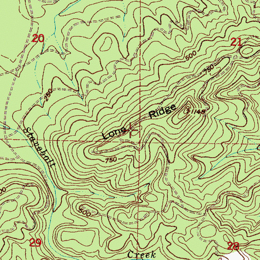 Topographic Map of Lone Ridge, OR