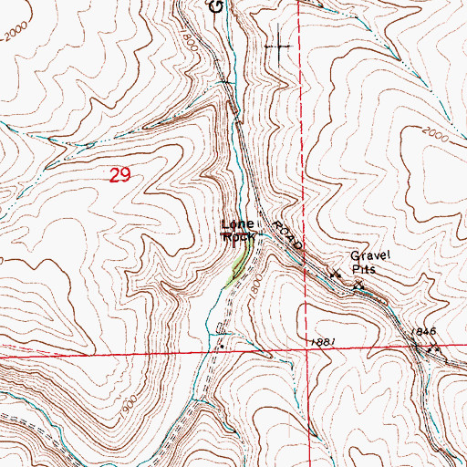 Topographic Map of Lone Rock, OR