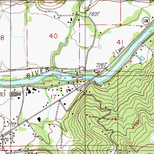 Topographic Map of Lone Rock Bridge, OR