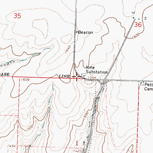 Topographic Map of Ione Substation, OR