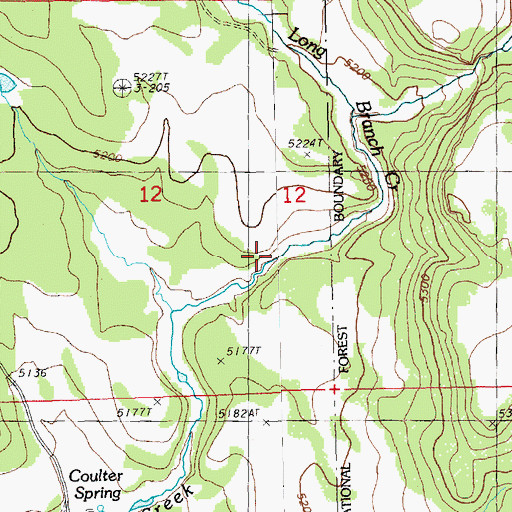 Topographic Map of Long Branch Creek, OR