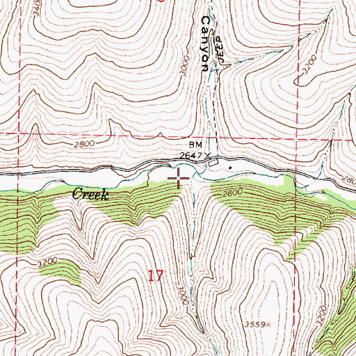 Topographic Map of Long Canyon, OR