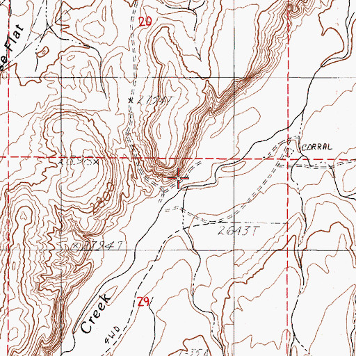 Topographic Map of Long Creek, OR