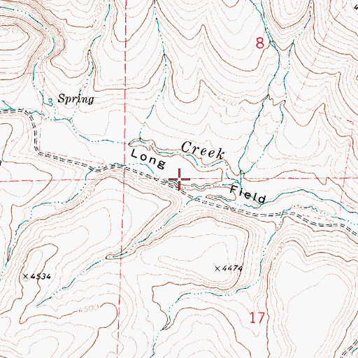 Topographic Map of Long Field, OR