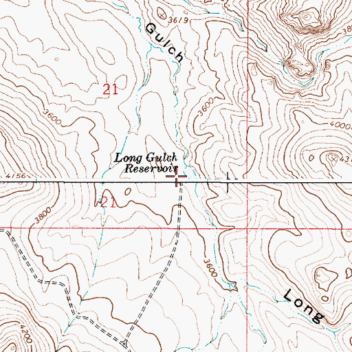 Topographic Map of Long Gulch Reservoir, OR