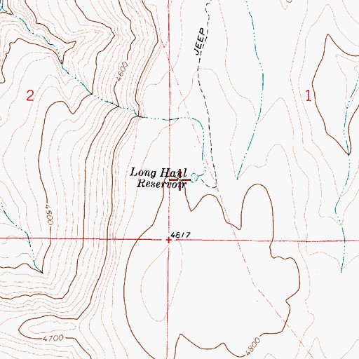 Topographic Map of Long Haul Reservoir, OR