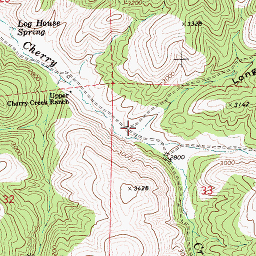 Topographic Map of Long Hollow, OR