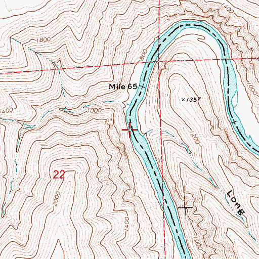 Topographic Map of Long Hollow, OR