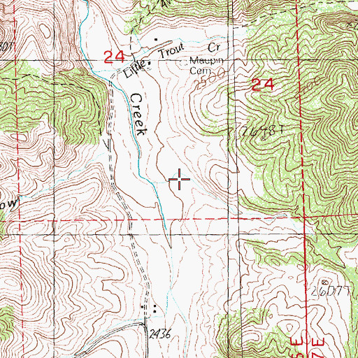 Topographic Map of Long Hollow, OR