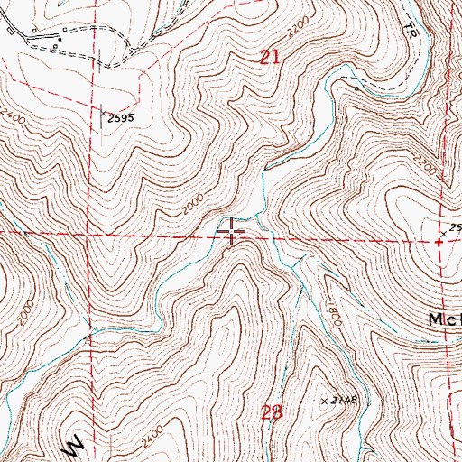 Topographic Map of Long Hollow Creek, OR