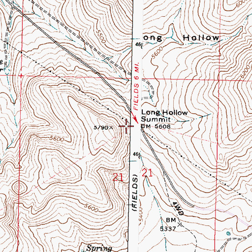 Topographic Map of Long Hollow Summit, OR