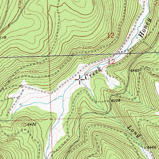 Topographic Map of Long John Creek, OR