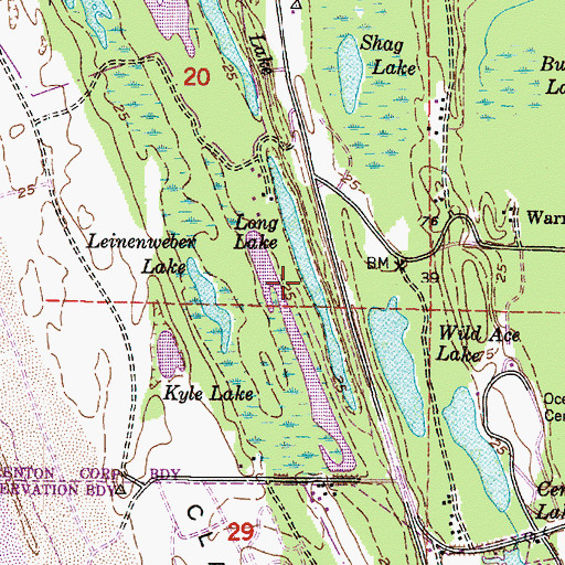 Topographic Map of Long Lake, OR