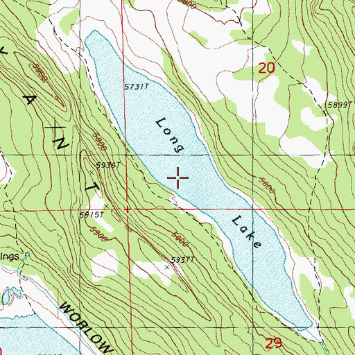 Topographic Map of Long Lake, OR