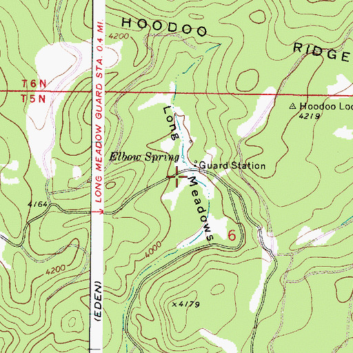 Topographic Map of Long Meadows, OR