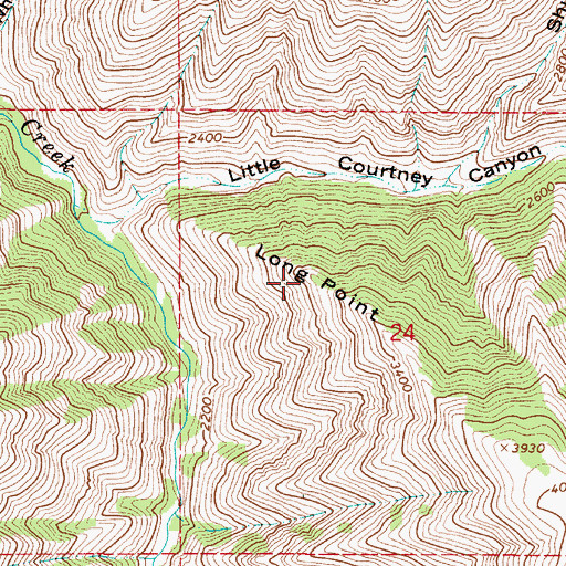 Topographic Map of Long Point, OR
