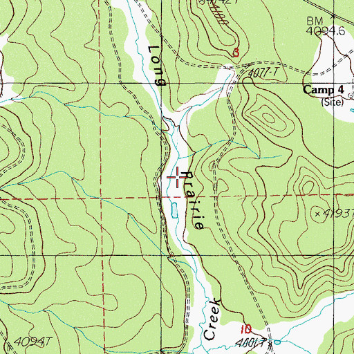 Topographic Map of Long Prairie, OR
