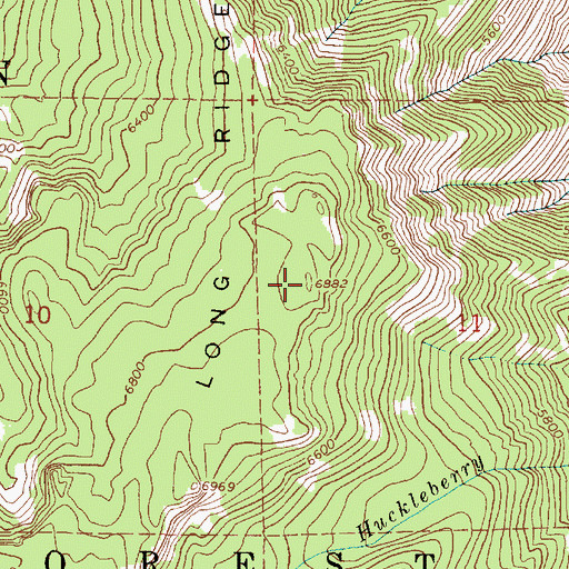Topographic Map of Long Ridge, OR
