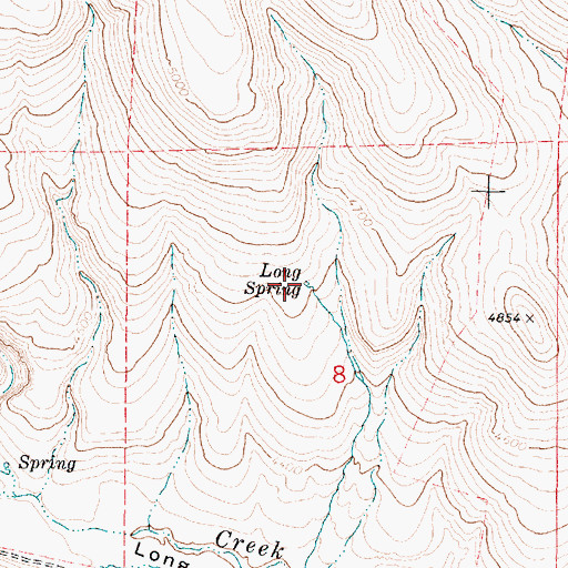 Topographic Map of Long Spring, OR