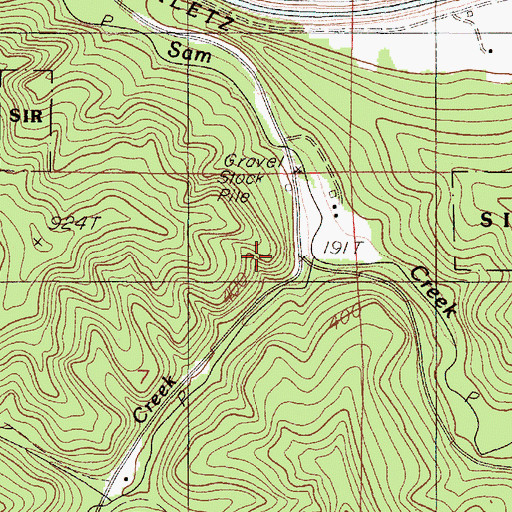 Topographic Map of Long Tom Creek, OR
