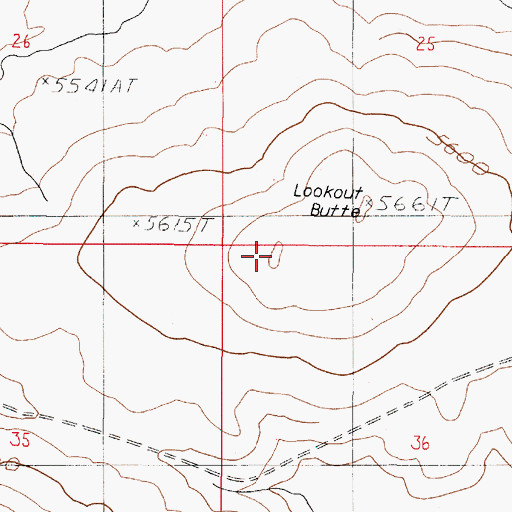 Topographic Map of Lookout Butte, OR