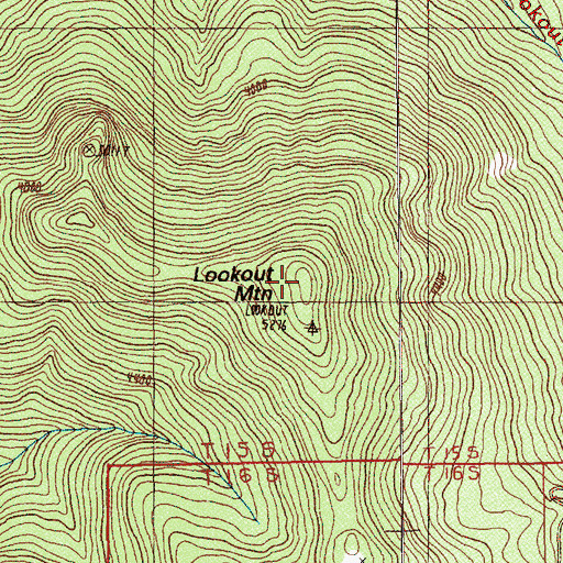Topographic Map of Lookout Mountain, OR