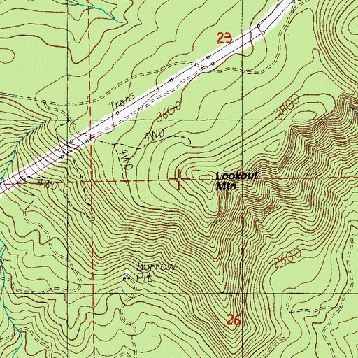 Topographic Map of Lookout Mountain, OR