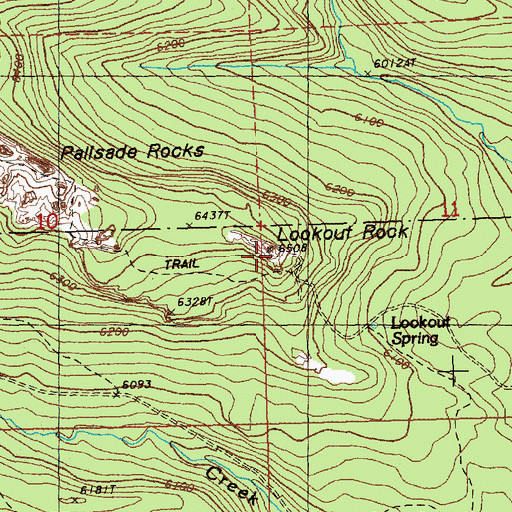 Topographic Map of Lookout Rock, OR