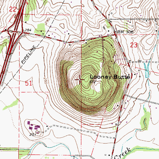 Topographic Map of Looney Butte, OR