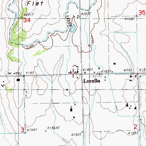 Topographic Map of Lorella, OR