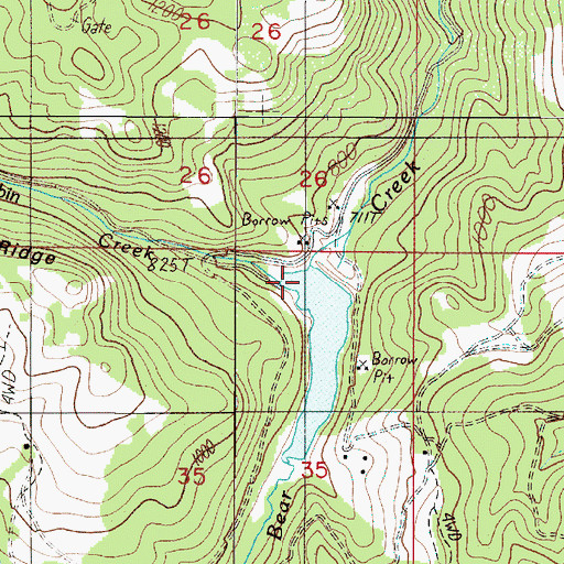 Topographic Map of Lost Cabin Creek, OR