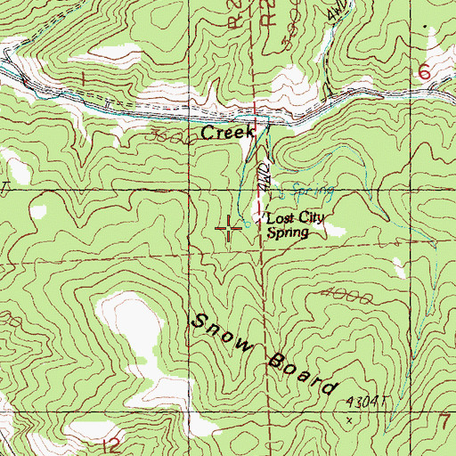 Topographic Map of Lost City Spring, OR