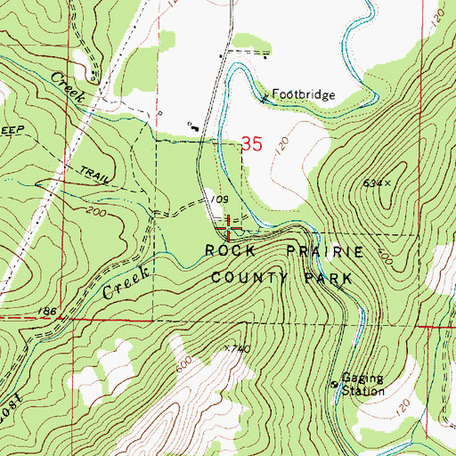 Topographic Map of Lost Creek, OR