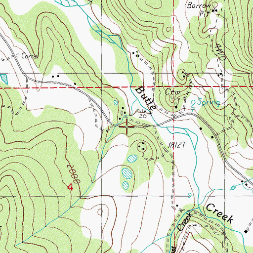 Topographic Map of Lost Creek, OR