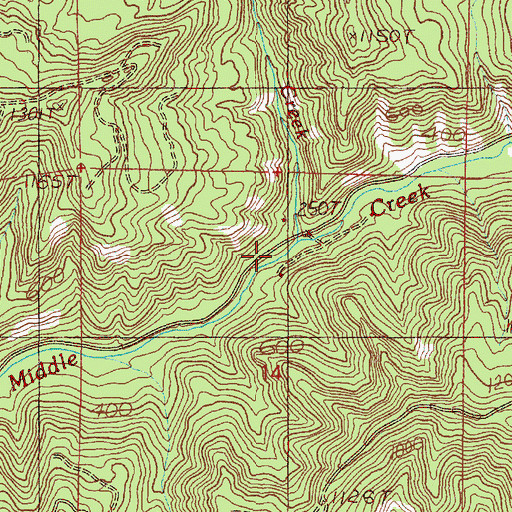 Topographic Map of Lost Creek, OR