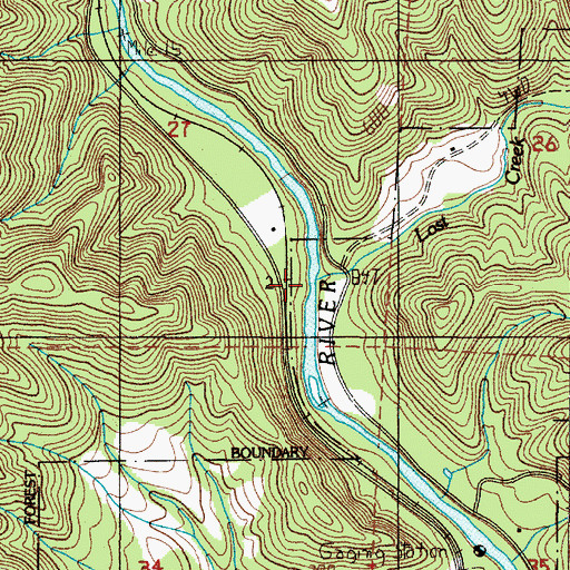 Topographic Map of Lost Creek, OR
