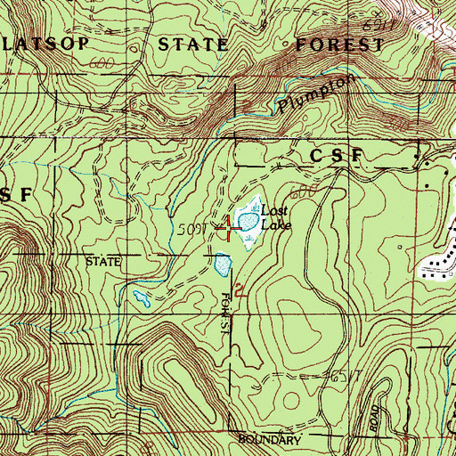 Topographic Map of Lost Lake, OR