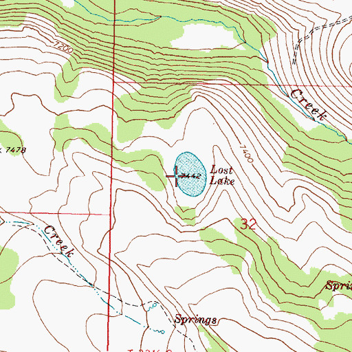 Topographic Map of Lost Lake, OR