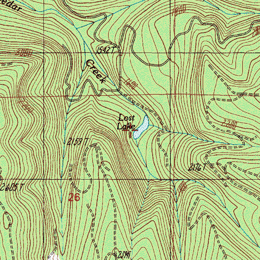 Topographic Map of Lost Lake, OR