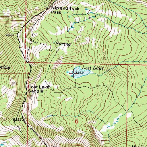 Topographic Map of Lost Lake, OR