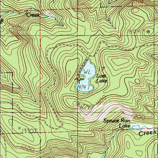 Topographic Map of Lost Lake, OR