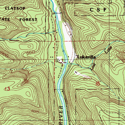 Topographic Map of Lost Lake Creek, OR