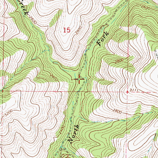 Topographic Map of Lost Pin Creek, OR